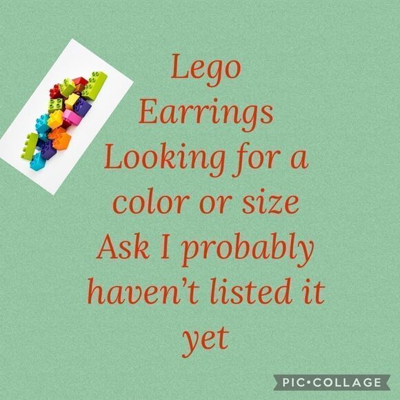 Lego earrings you choose , repurpose, upcycled buildable - Picture 2 of 14
